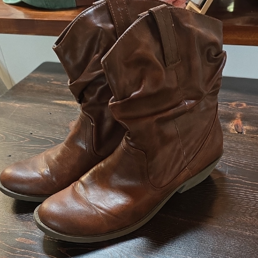 Brown Leather Ankle Boots